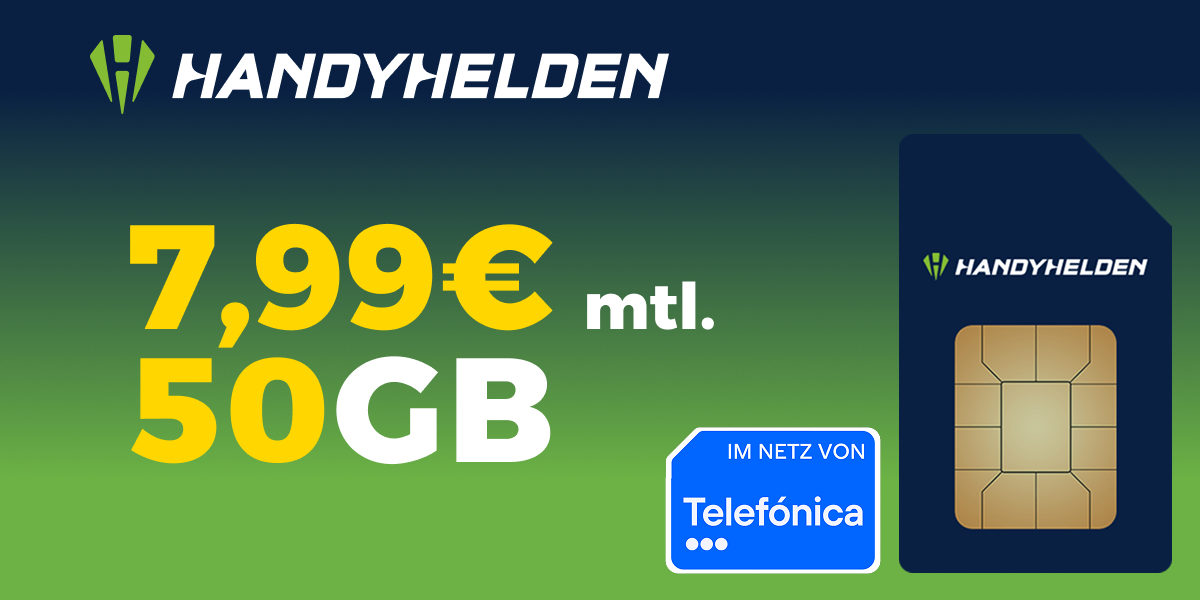 Preishammer 50 GB Tarife: 50GB Telefónica Allnet-Flat Tarif für 7,99 Euro mit mtl. Laufzeit Entdecken Sie den neuen 50GB-Tarif im Telefónica-Netz für nur 7,99 Euro monatlich. Flexibel kündbar, mit Allnet Flat, 5G und EU-Roaming.