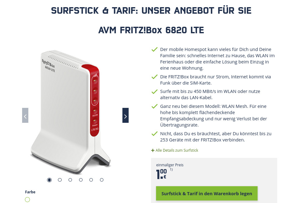 O2 Unlimited: WLAN LTE Router plus O2 Unlimited LTE All-In-Flat mit 225 Mbit Speed für 34,99 Euro
