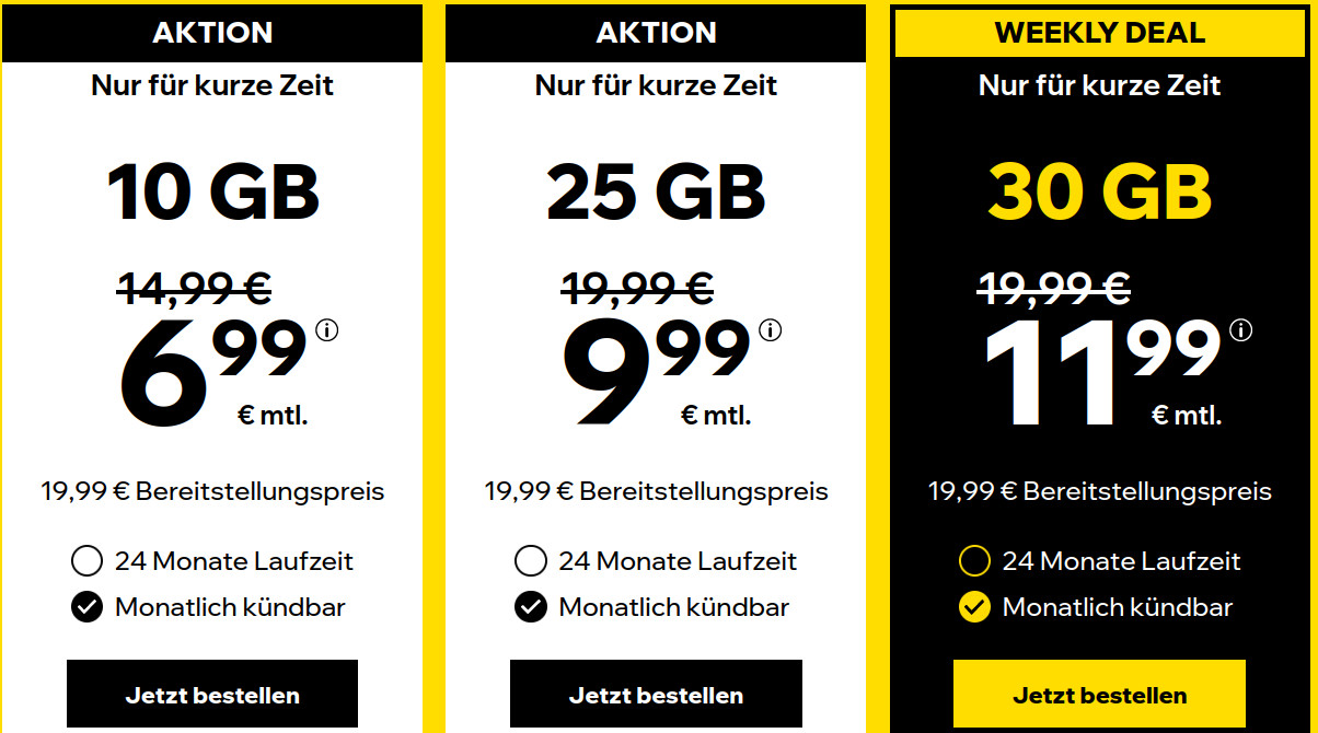 Cybersim 10 GB LTE Allnet-Flat fr 6,99 Euro und mtl. Laufzeit