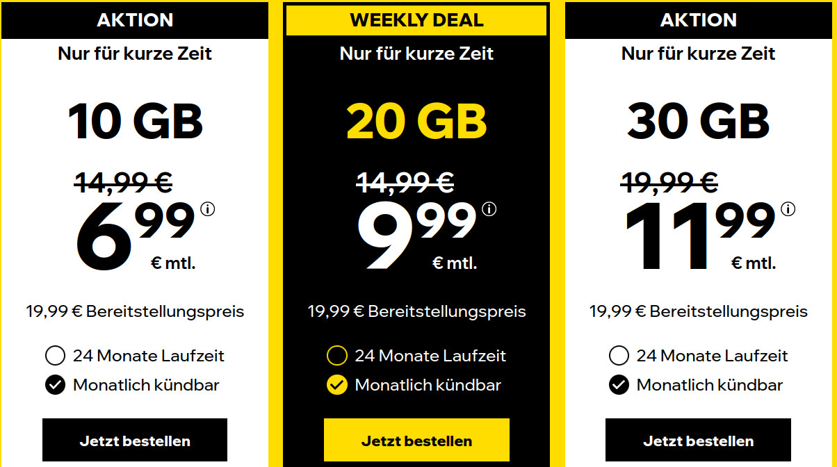 Cybersim 10 GB LTE Allnet-Flat fr 6,99 Euro und mtl. Laufzeit