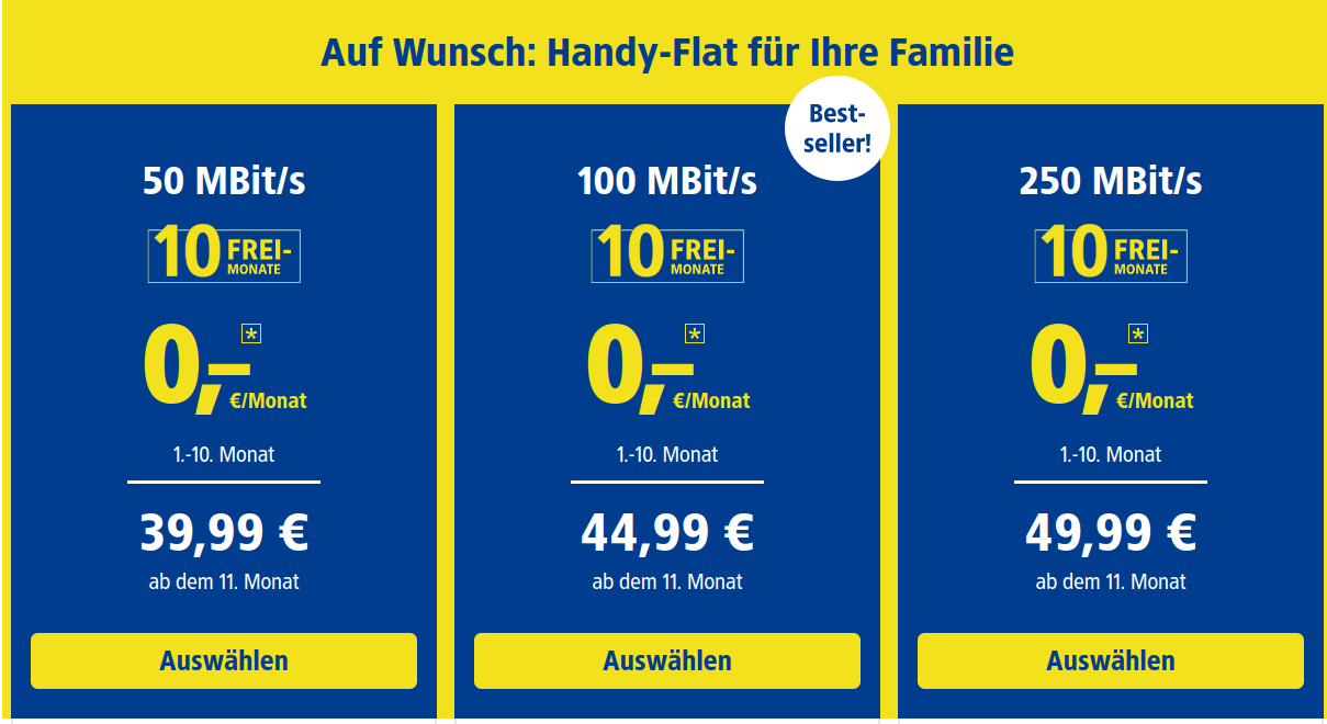 1&1 DSL Tarife: 10 Freimonate beim 1&1 DSL Tarif mit 250 Mbit und 499,90 Euro sparen