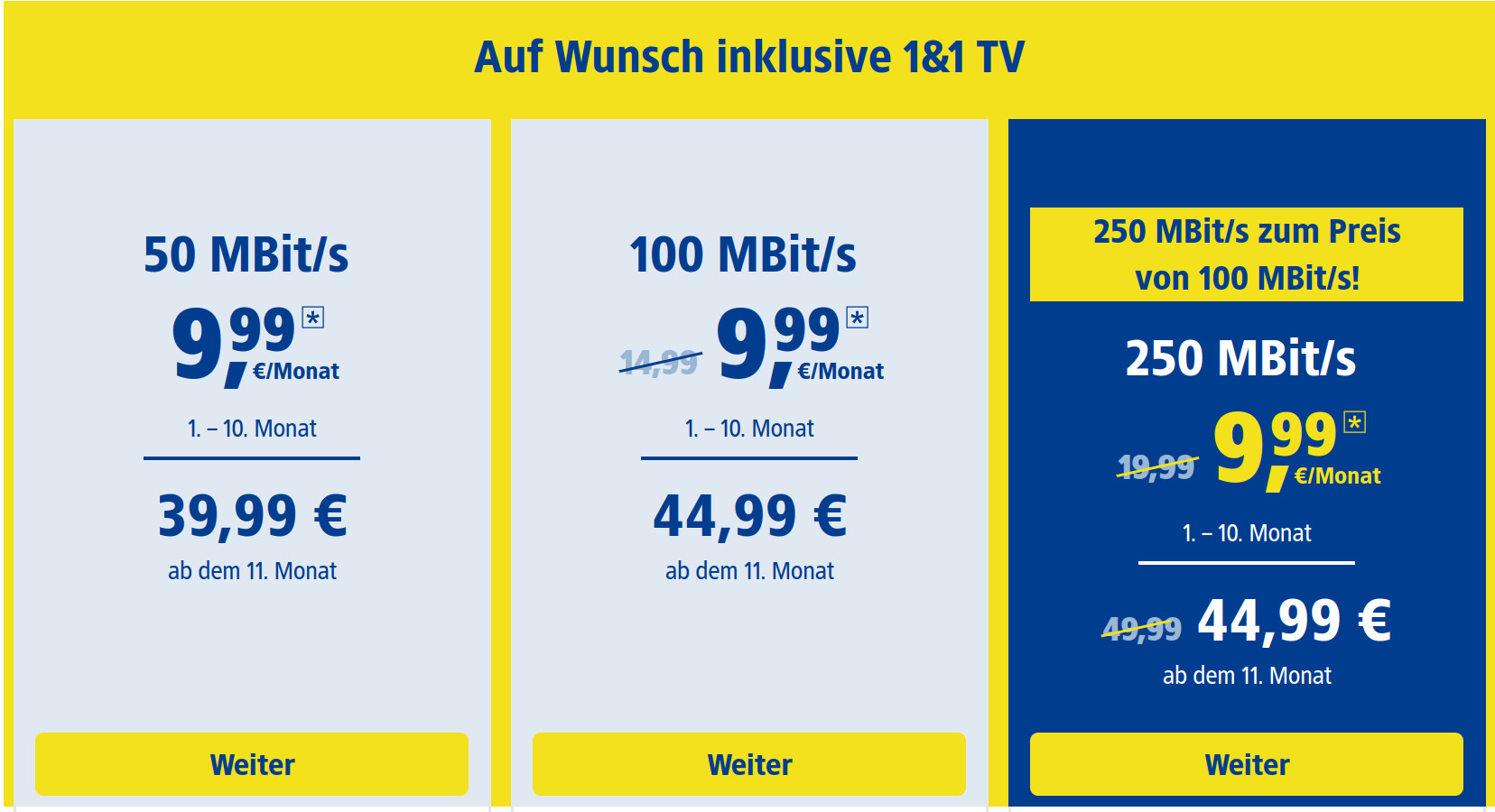 1&1 DSL Tarife im Januar: 10 Monate verbilligt --1&1 DSL Tarife ab 9,99 Euro
