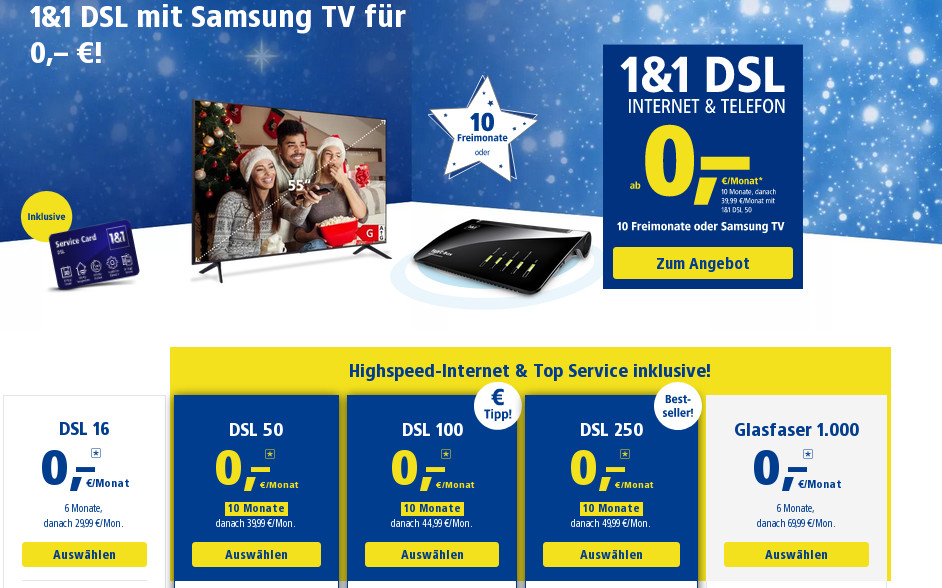 DSL Tarife Dezember: Die besten DSL- und VDSL Tarife unter 15 Euro im Dezember