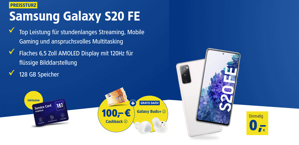 Preisvergleich Galaxy S20 Tarife: 5 GB LTE Allnet-Flat ab mtl. 14,99 Euro
