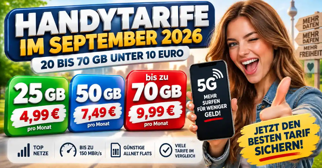 20-GB-Handytarife im Vergleich: Angebote ab 4,99 Euro und bis zu 75 GB f�r weniger als 10 Euro. Preise, Netze und Tarifdetails im Check