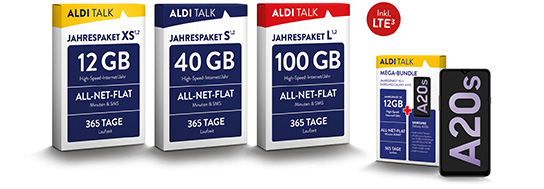 Aldi Talk Jahrespaket: Aldi Talk mit bis zu 100 GB Datenvolumen