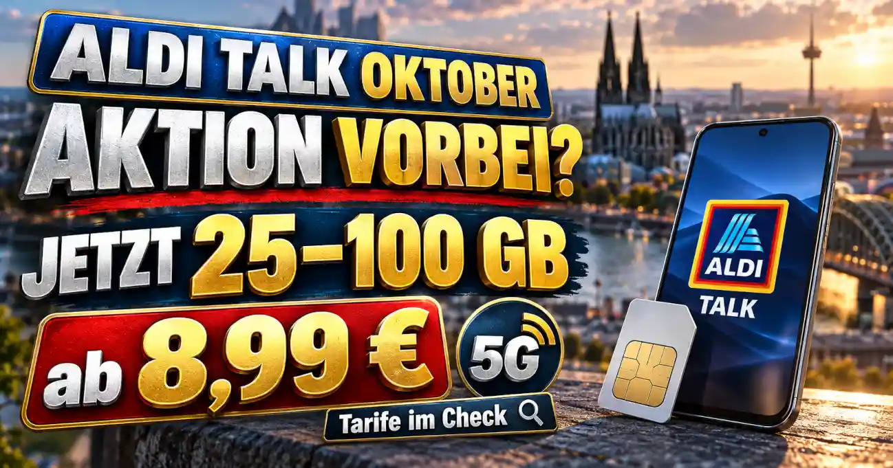 ALDI TALK Tarife im Oktober 2026 mit 25 bis 100 GB 5G