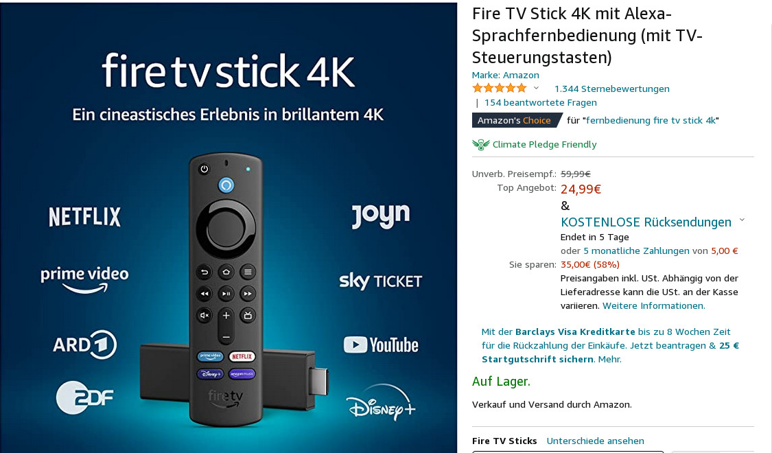 Cyber Monday: Amazon Fire TV 4K Stick für 24,99 Euro plus weitere Cyber Monday Deals