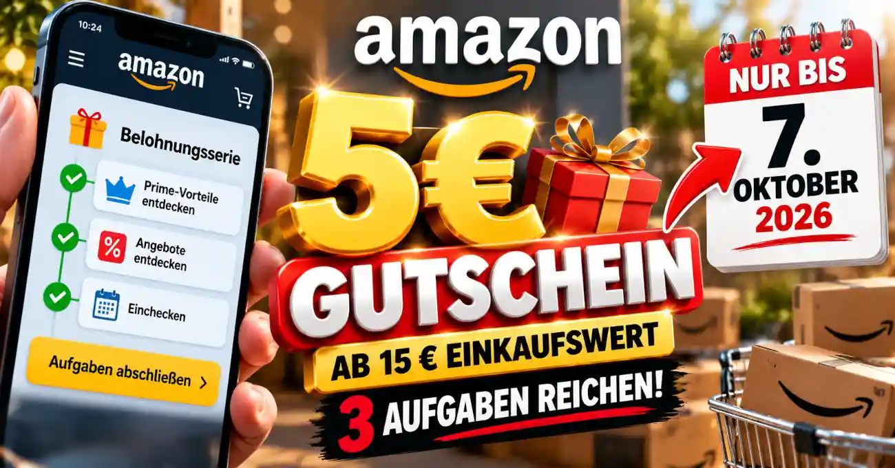 Amazon 5-Euro-Gutschein in der App bis 7. Oktober 2026