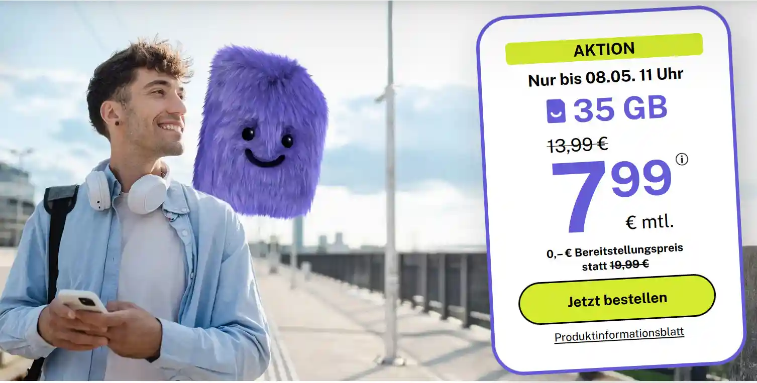 BIGSIM bringt 35 GB 5G Allnet Flat f�r 7,99 &euro; - einer der g�nstigsten Handytarife 2026. Alle Details, Vergleich und Bewertung im gro�en �berblick.