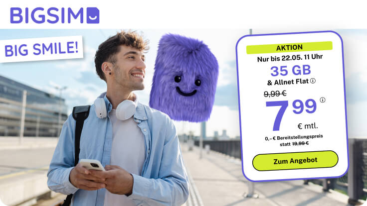 BIGSIM startet einen starken 35-GB-5G-Tarif f�r 7,99 Euro. Warum das Angebot viele bekannte Mobilfunk-Deals unter Druck setzt.