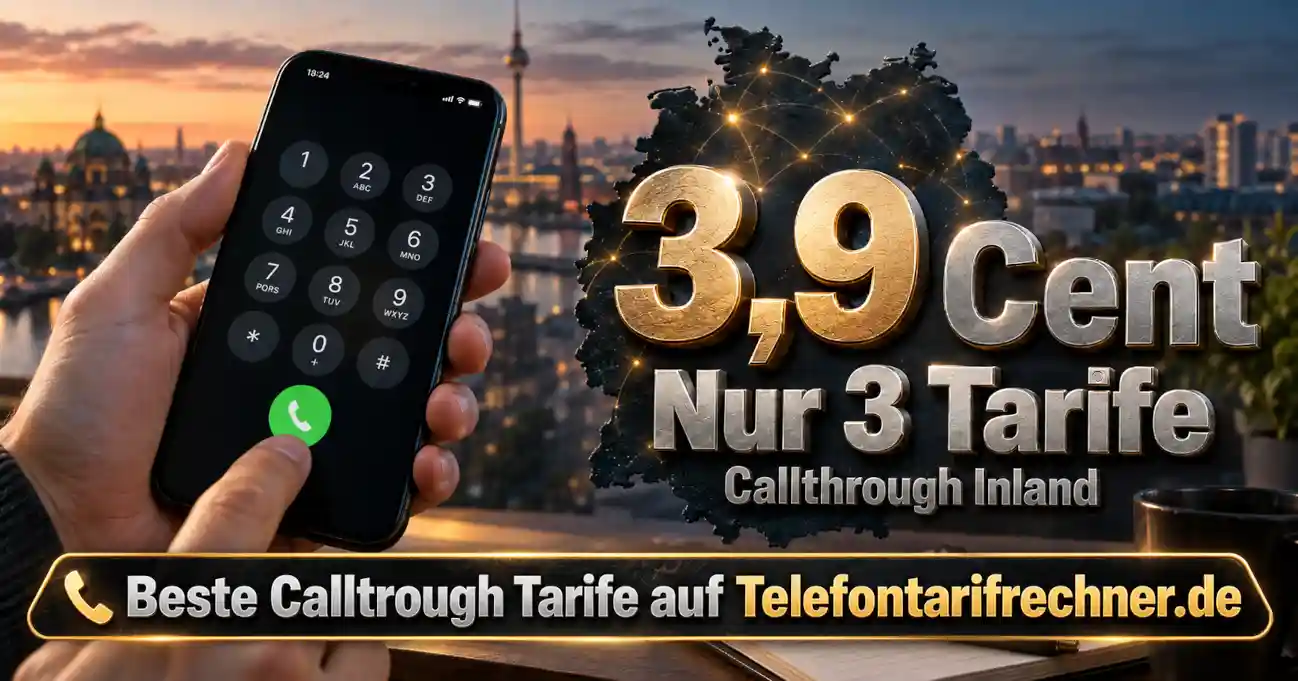 Callthrough ab 7. September 2026: Drei Inlandstarife im Vergleich kosten 3,9 Cent. Einwahlnummern, Taktung, Kosten und Spartipps im �berblick