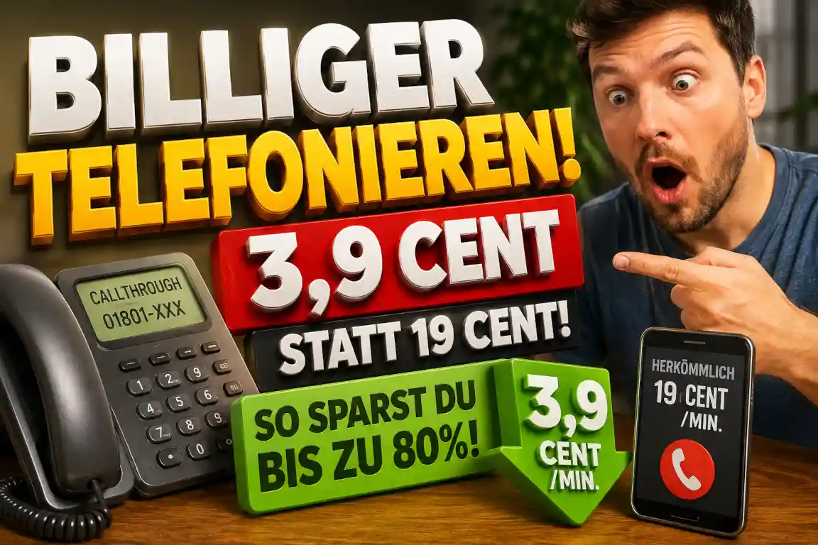 Billiger Telefonieren ab 31. August: Callthrough kostet ab 3,9 Cent. Der Kostencheck zeigt Tarife, Ersparnis, Taktung und wichtige Haken