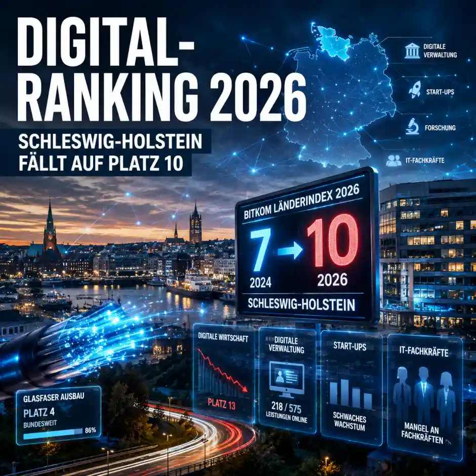 Bitkom-L�nderindex 2026: Schleswig-Holstein f�llt zur�ck