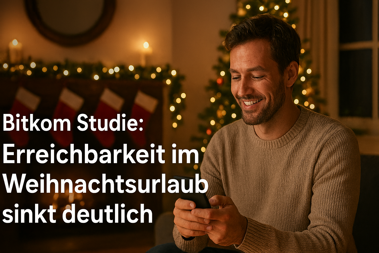 Aktuelle Bitkom Studie zeigt: 4 von 10 Berufsttigen sind trotz Weihnachtsurlaub erreichbar. Entwicklung, Trends und Auswirkungen auf Work-Life-Balance.