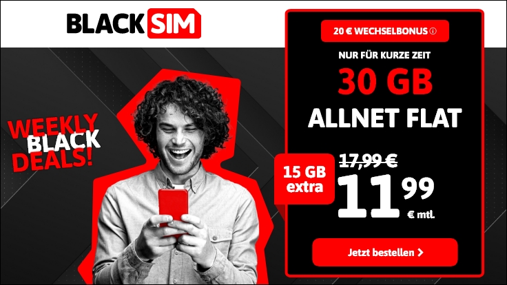 Neuer LTE Tarife Anbieter: Blacksim 30 GB LTE Allnet-Flat f�r 11,99 Euro mit mtl. Laufzeit