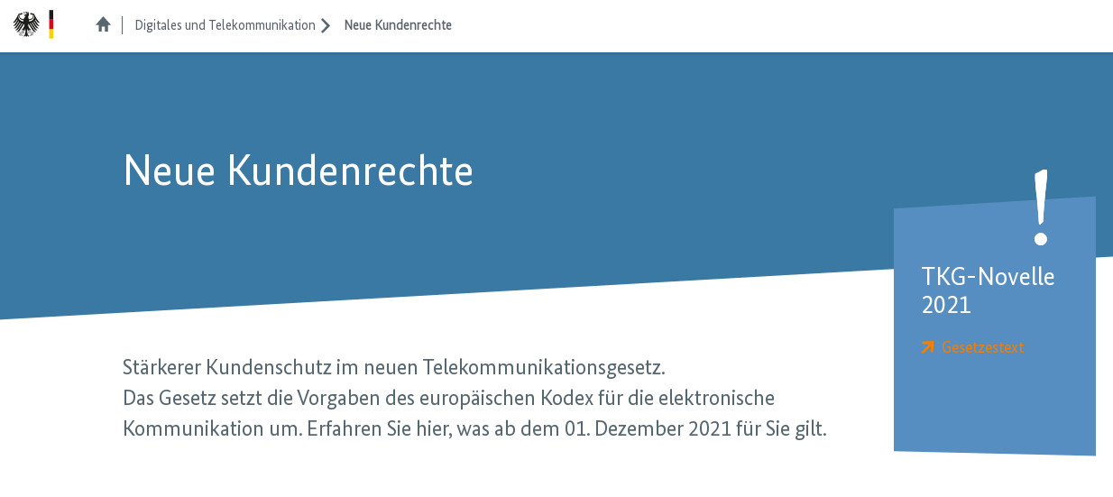 TKG-Novelle Dezember 2021: Kostenfreie Rufnummernportierung --Laufzeit nach Mindestvertragslaufzeit nur 1 Monat