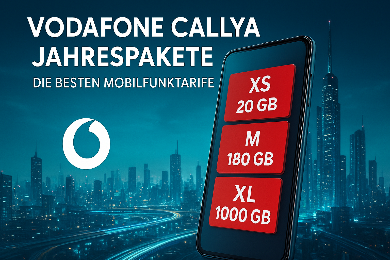 Umfassender Vergleich der neuen Vodafone CallYa Jahrespakete ab 49,99 €. Analyse von XS, M und XL mit Allnet-Flat und 5G sowie Vergleich mit Telekom, o2 und Discounter-Jahrespaketen.