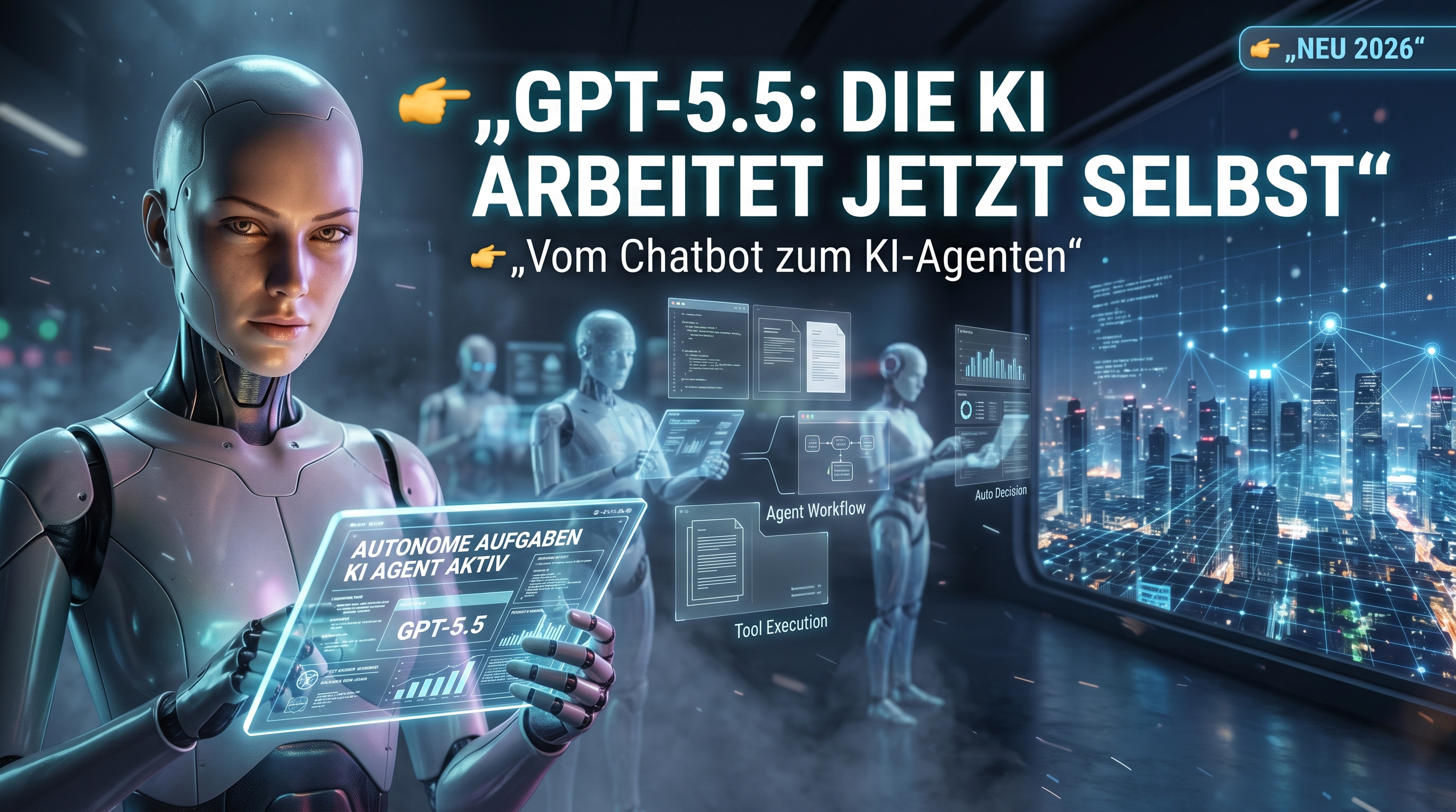 OpenAI stellt GPT-5.5 vor: Das neue KI-Modell arbeitet erstmals wie ein eigenst�ndiger Agent. Alle Details, Funktionen, Benchmarks und der Vergleich mit Claude, Gemini & Co.