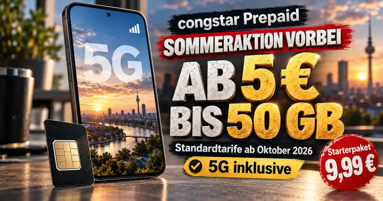 congstar Prepaid Tarife und Preise im Oktober 2026