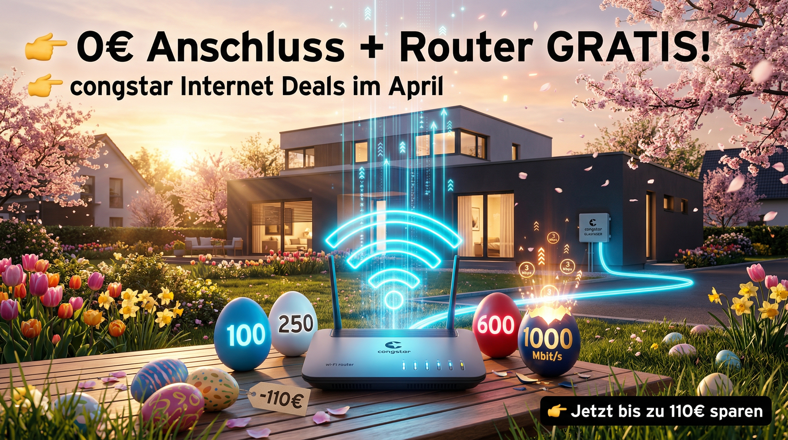 congstar senkt Preise drastisch: 0&euro; Bereitstellung, 0&euro; Router + bis zu 50&euro; Bonus. Wie gut ist das Angebot im Vergleich zu Telekom, Vodafone, 1&1 und O2? Gro�er DSL & Glasfaser Vergleich 2026.