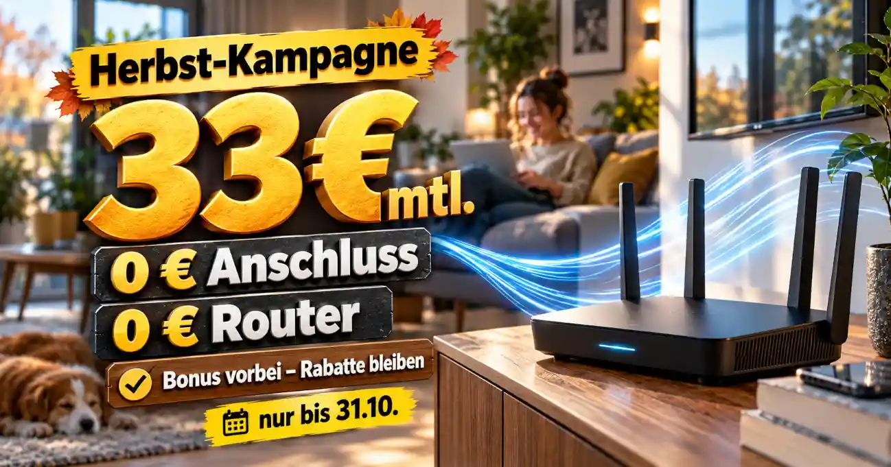 congstar Zuhause Herbstaktion im Oktober 2026 ab 33 Euro