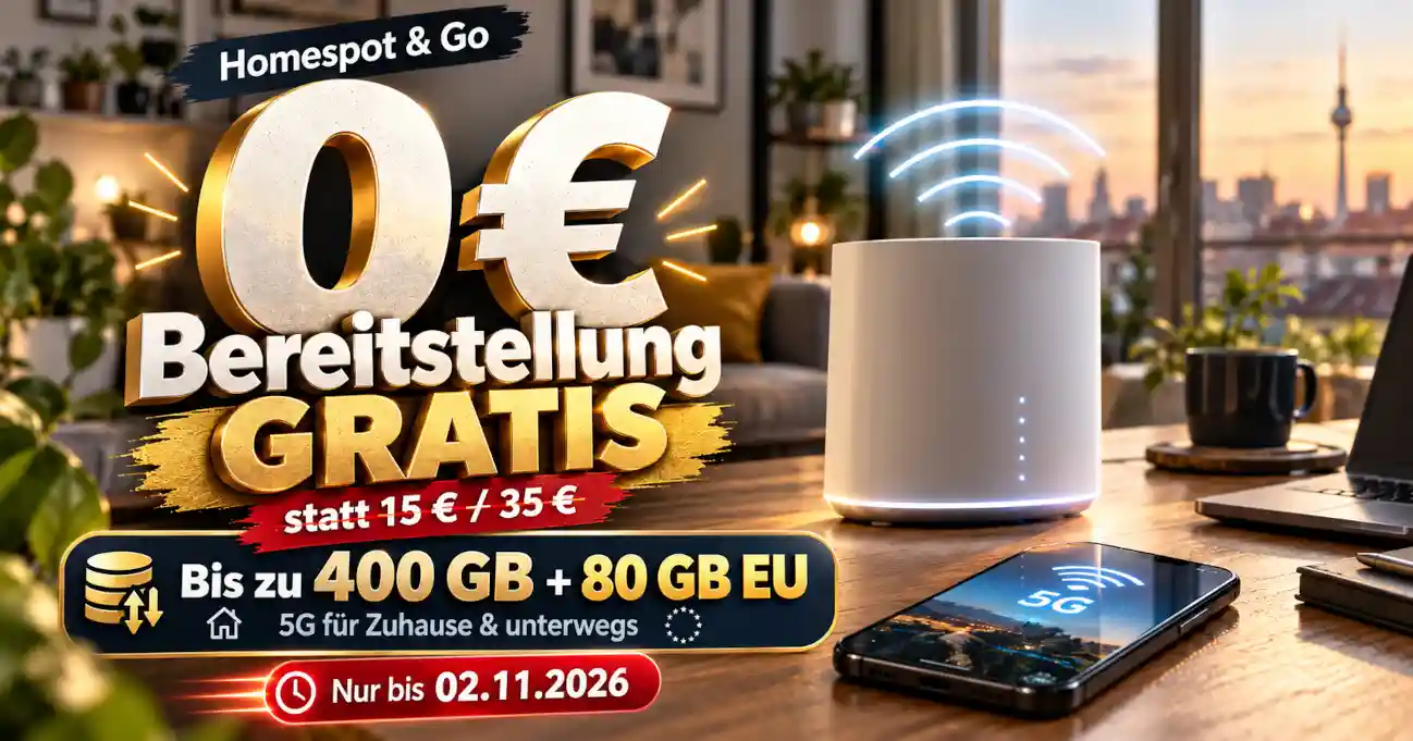 congstar Homespot Aktion mit 0 Euro Bereitstellung im Oktober 2026