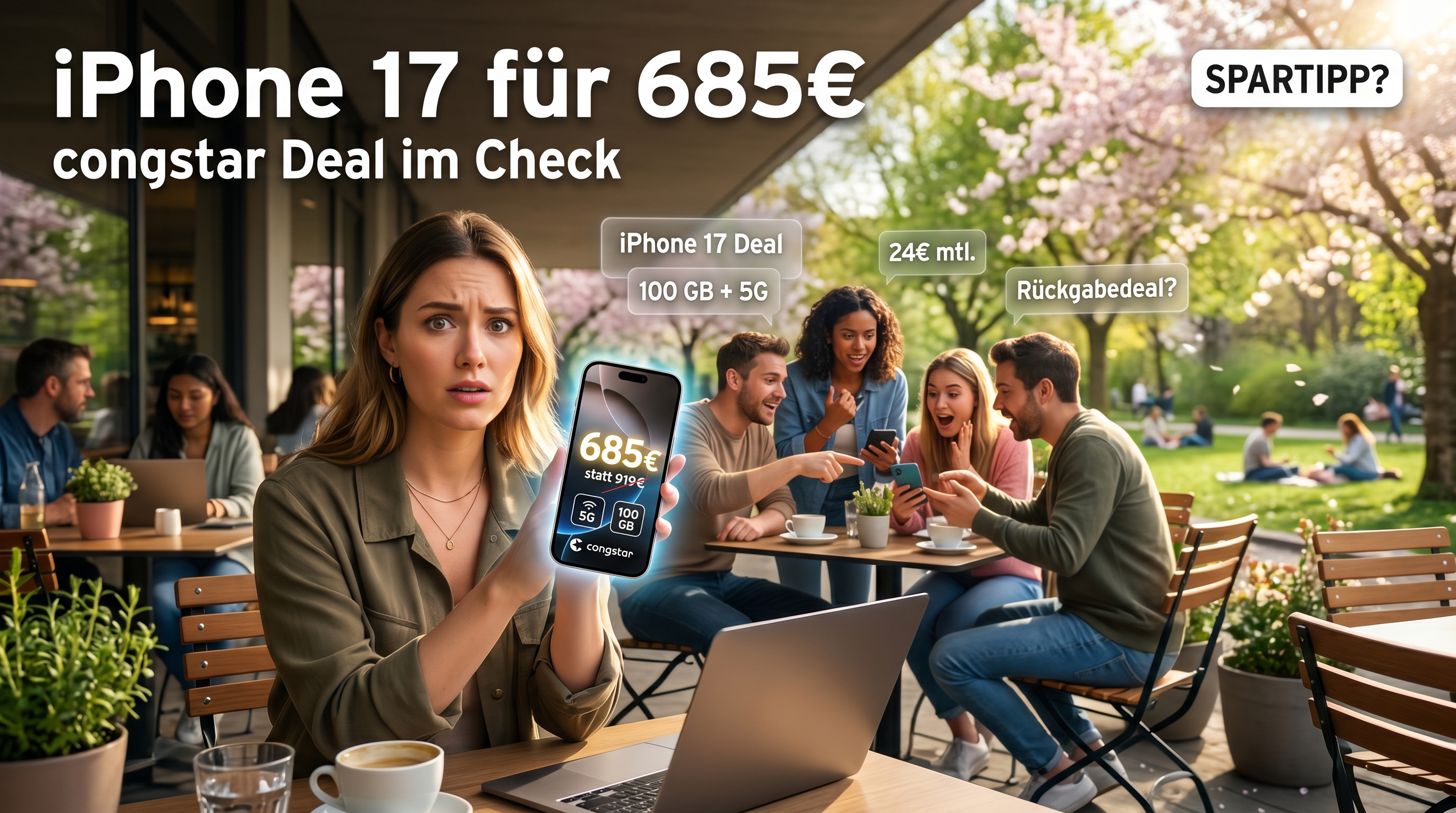 congstar startet Apple Aktionswochen: iPhone 17 (256GB) f�r 685&euro; statt 919&euro;. Wir analysieren den Deal, vergleichen mit Telekom, Vodafone & o2 und zeigen, ob sich das Angebot wirklich lohnt.