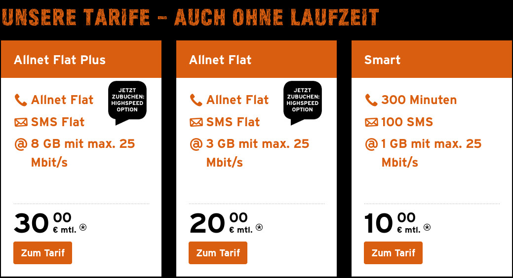 congstar Smartphone Tarife