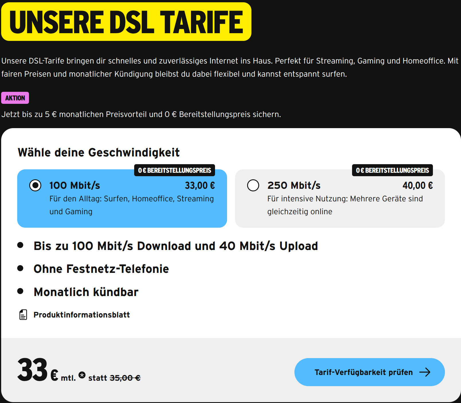 congstar Zuhause Startguthaben Aktion 2025: DSL-Tarife mit Startguthaben, flexiblen Konditionen und ohne Bereitstellungspreis. Alle Details zu congstar Zuhause 100 Flex und 250 Flex.