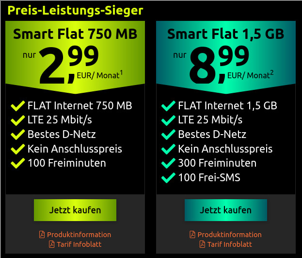 Preiskracher: Crash 750 MB LTE Tarif mit Freiminuten im Telekom Netz für 2,99 Euro, 72 Euro sparen