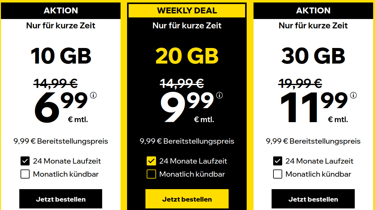 Nikolaus Deal Handytarife: 10 GB LTE Allnet-Flat f�r 6,99 Euro und mtl. Laufzeit