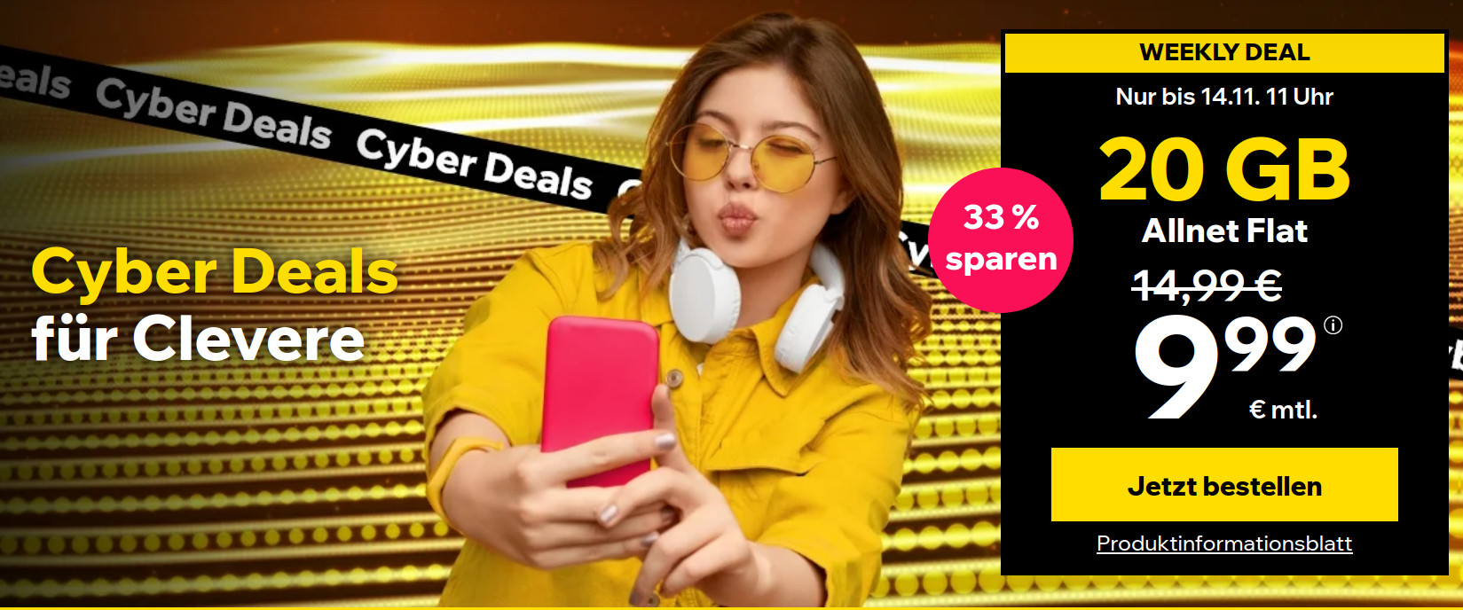 Preistipp 20 GB Tarife: Cybersim 20 GB LTE Allnet-Flat f�r 9,99 Euro und mtl. Laufzeit