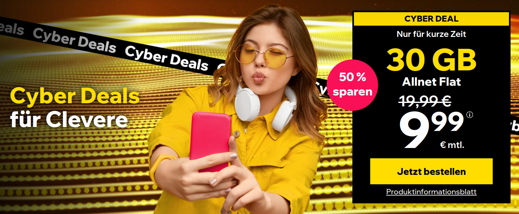 Preistipp 30 GB Tarife: Cybersim 30 GB LTE Allnet-Flat f�r 9,99 Euro und mtl. Laufzeit