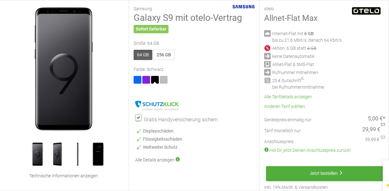 Galaxy S9 Tarife