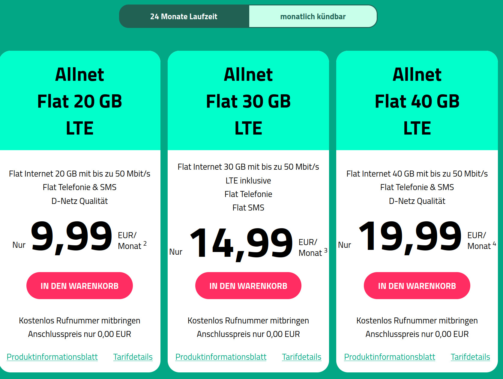 Neue Dr.Sim Tarife im Vodafone Netz: 20 GB All-In-Flat fr 9,99 Euro, mtl. Laufzeit