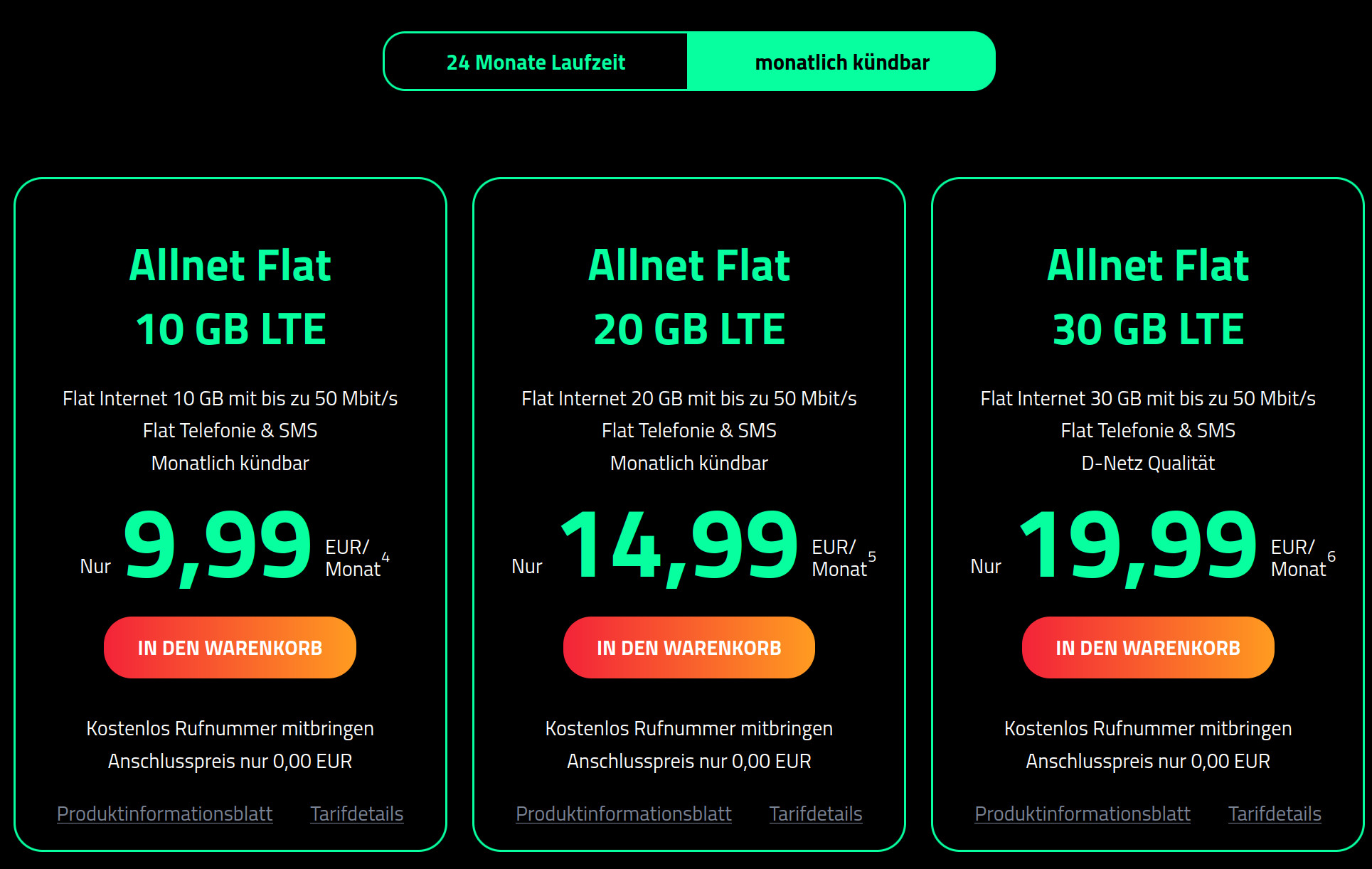 Dr.Sim Tarife: Ohne Anschlusspreis --10 GB LTE All-In-Flat im Vodafone Netz mit 50 Mbit für 9,99 Euro bei mtl. Laufzeit