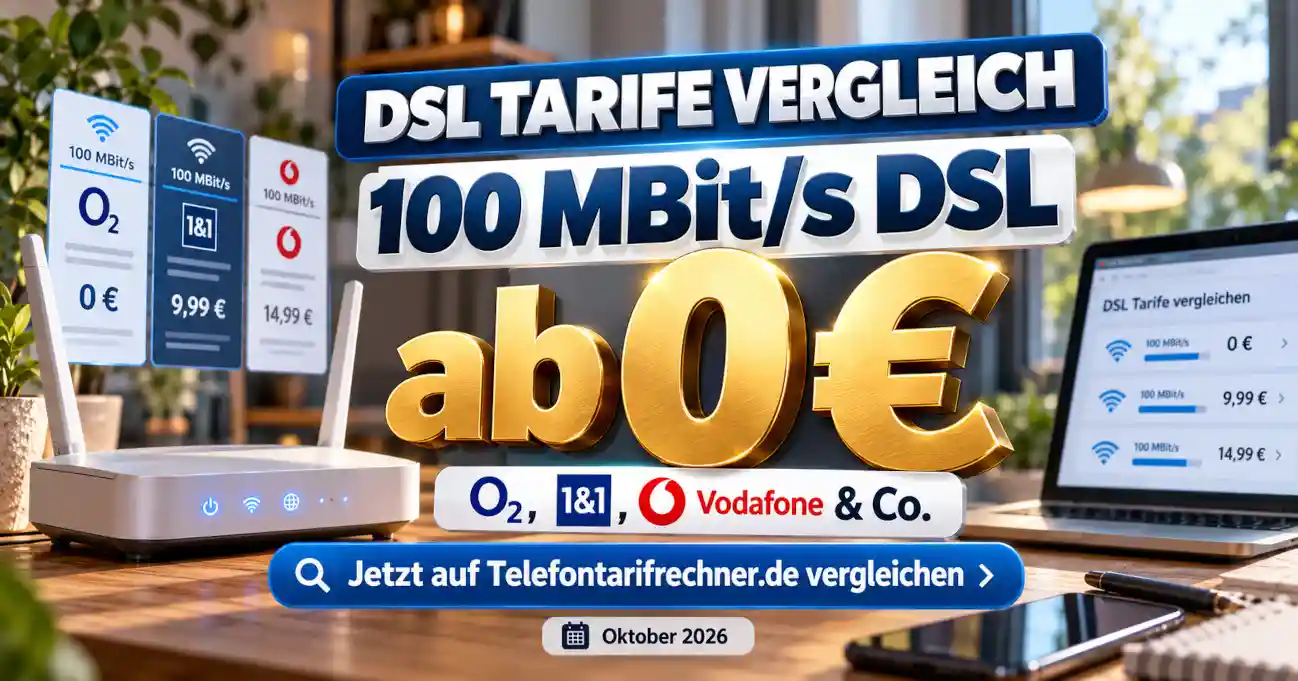 DSL-Anbieter im Oktober 2026 im 100-MBit/s-Preisvergleich