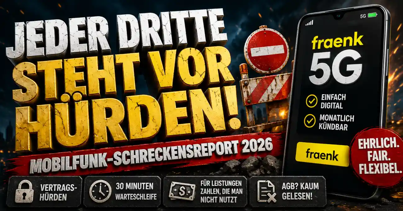 Eine fraenk/Civey-Umfrage zeigt Wechselh�rden, ungenutzte Leistungen und Hotline-Frust bei deutschen Mobilfunkkunden