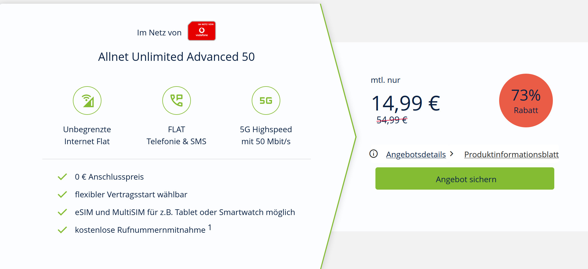 freenet Unlimited Advanced f�r 14,99 Euro im Vodafone Netz: 5G, unbegrenztes Datenvolumen, 0&euro; Anschlusspreis. Warum dieser Deal aktuell den Markt unter Druck setzt und f�r wen er sich lohnt.