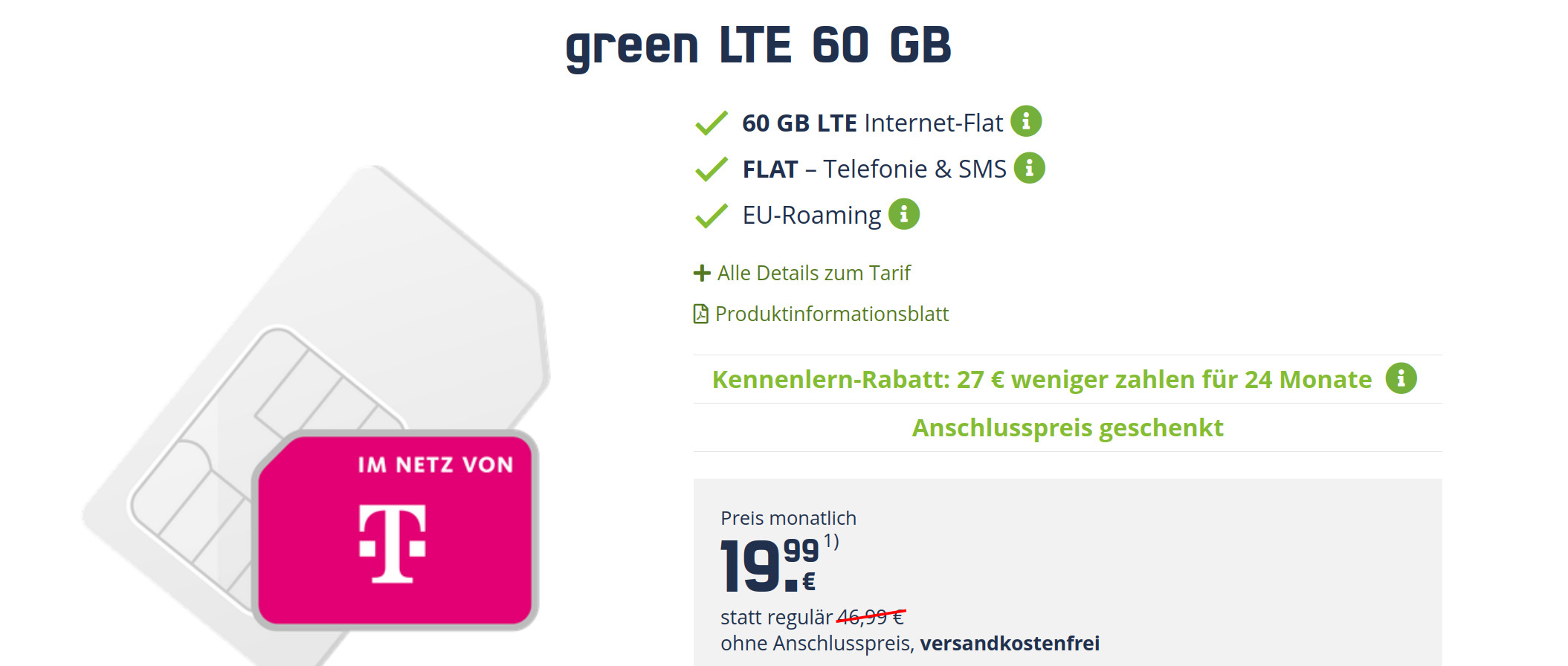 Black Friday Telekom Netz: 60 GB freenet All-In-Flat fr mtl. 19,99 Euro