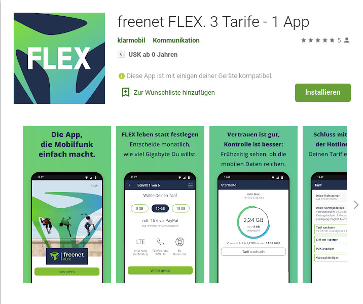 freenet FLEX: Gratis Datenvolumen --7 GB Allnet-Flatrate im Vodafone Netz f�r mtl. 10 Euro