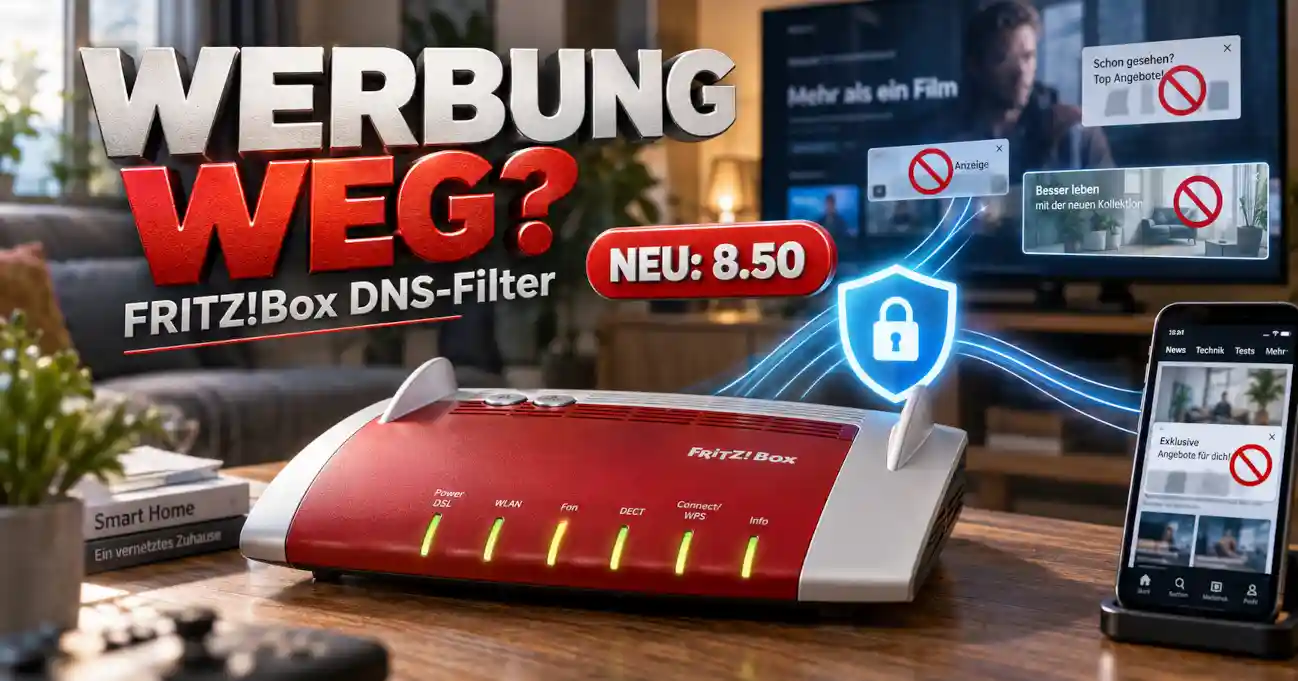 FRITZ!Box mit neuem DNS-Filter gegen Werbung und Tracker