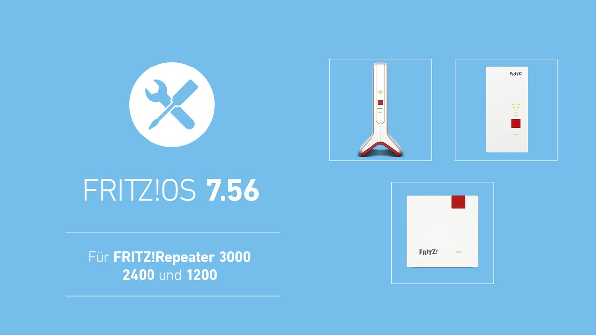 FritzOS 7.56 Update: Fritz Repeater 3000, 2400 und 1200 bekommen ein Update auf FritzOS 7.56