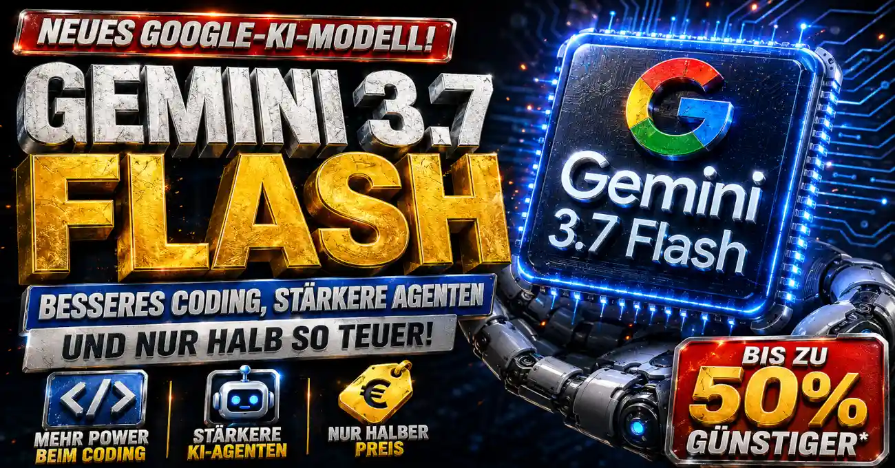 Google startet Gemini 3.7 Flash mit st�rkeren Coding- und Agenten-Funktionen. Zum Start kostet die API nur halb so viel wie 3.6 Flash urspr�nglich
