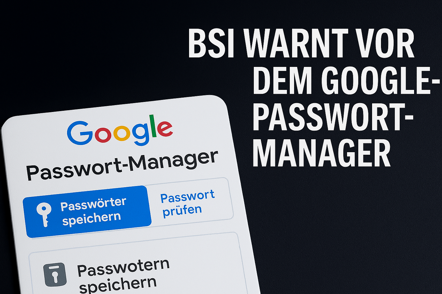 Das BSI warnt vor dem Google-Passwortmanager. Der Artikel erklrt Risiken, Chrome-Synchronisierung, Sicherheitslcken und Empfehlungen fr Nutzer.