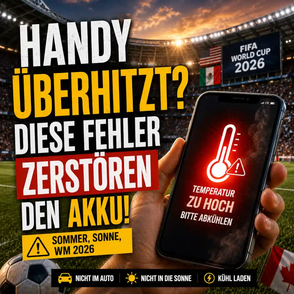 Handy wird hei�? Diese Fehler schaden dem Smartphone-Akku im Sommer. So bleiben iPhone, Samsung und Co. bei Hitze sicher