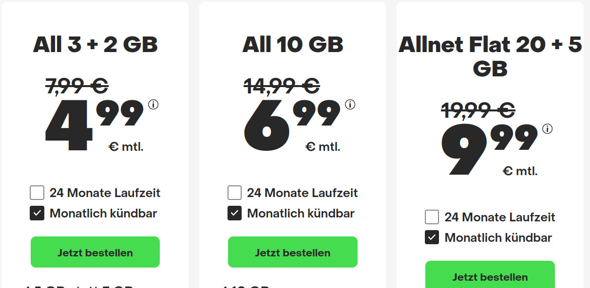 Tariftipp 25 GB Handytarife: Handyvertragde 27 GB LTE All-In-Flat fr 10,99 Euro mit mtl. Laufzeit