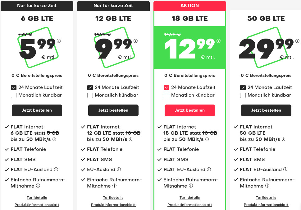 Preisvergleich 5 GB LTE Tarife: Die besten 5 GB LTE Spar-Tarife nach den Sommerferien ab mtl. 5,99 Euro