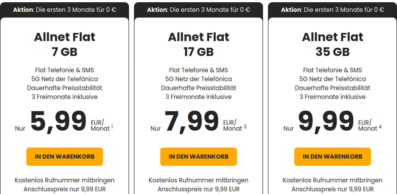 Happy SIM Tarife: 17 GB Happy SIM All-In-Flat f�r 6,99 Euro